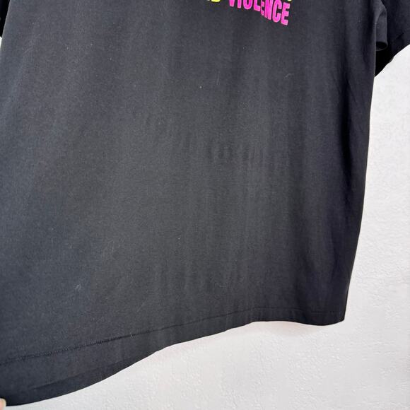 Vintage DARE D.A.R.E Neon Rainbow Single Stitch Black T-Shirt XXL - Picture 4 of 8